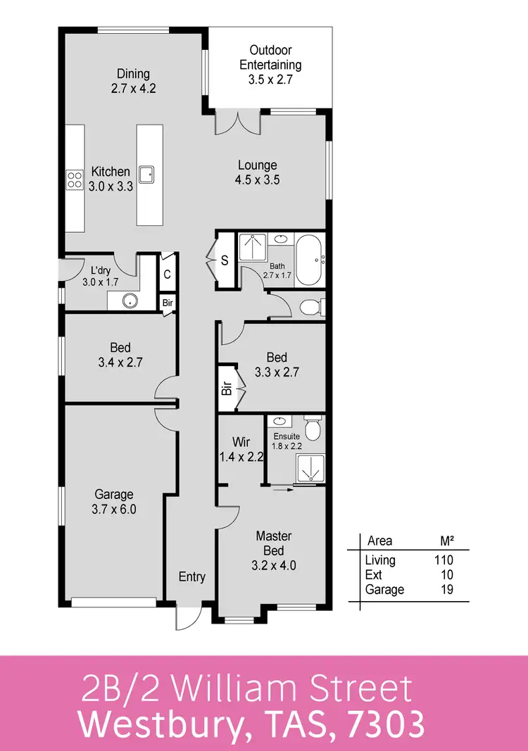 Floorplan of Homely house listing, 2/2b William Street, Westbury TAS 7303