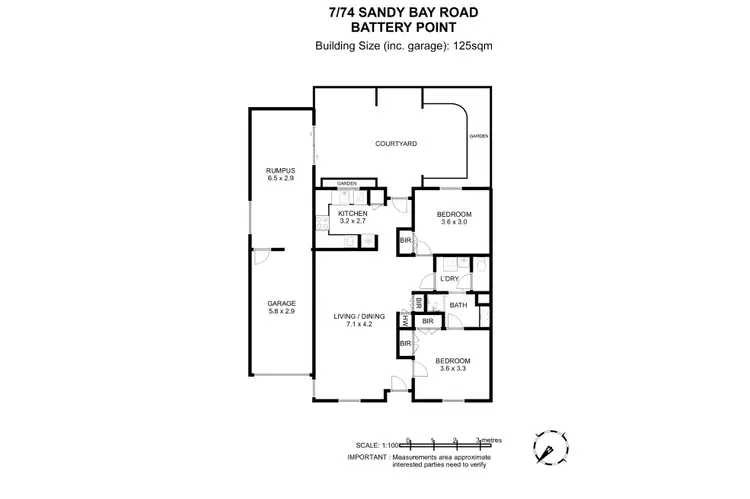 Floorplan of Homely unit listing, 7/74 Sandy Bay Road, Battery Point TAS 7004