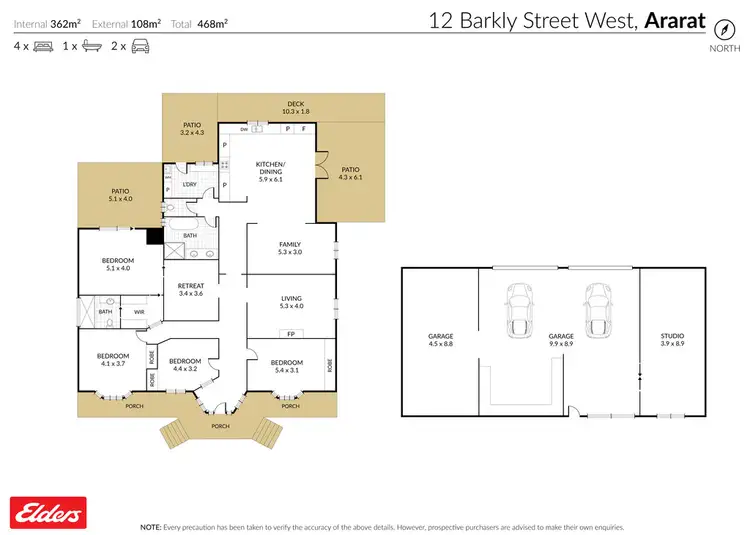 Floorplan of Homely house listing, 12 Barkly Street West, Ararat VIC 3377