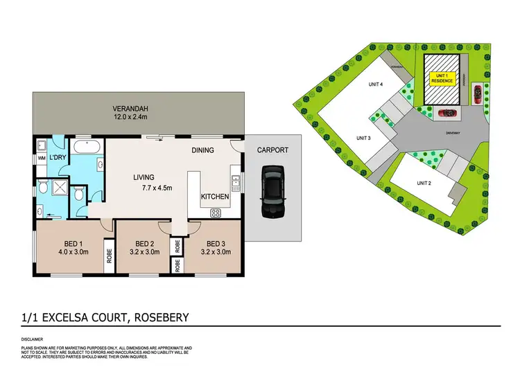 Floorplan of Homely unit listing, 1/1 Excelsa Court, Rosebery NT 832