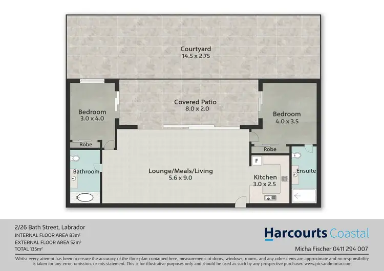 Floorplan of Homely apartment listing, 2/26 Bath Street, Labrador QLD 4215