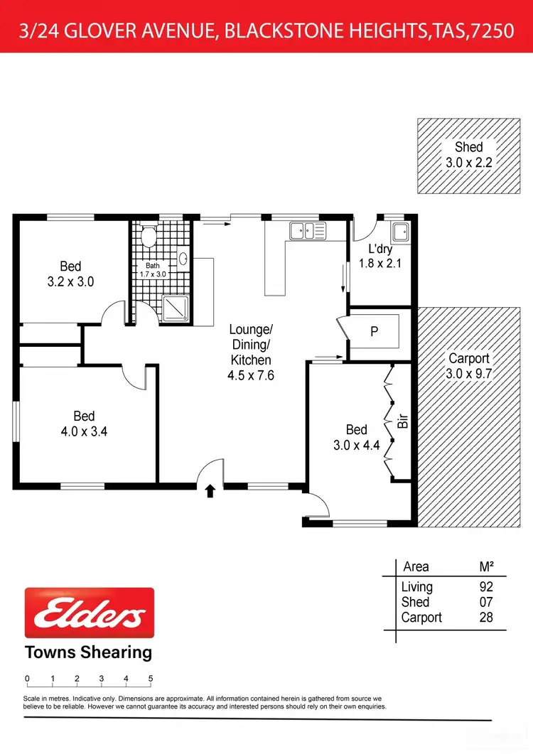 Floorplan of Homely unit listing, 3/24 Glover Avenue, Blackstone Heights TAS 7250
