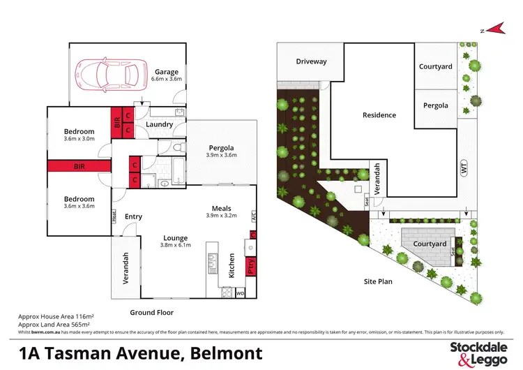 Floorplan of Homely townhouse listing, 1a Tasman Avenue, Belmont VIC 3216