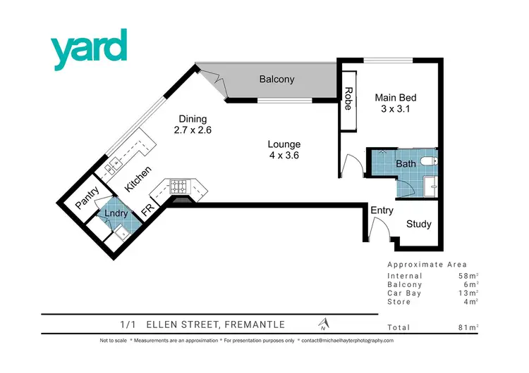 Floorplan of Homely apartment listing, 1/1 Ellen Street, Fremantle WA 6160