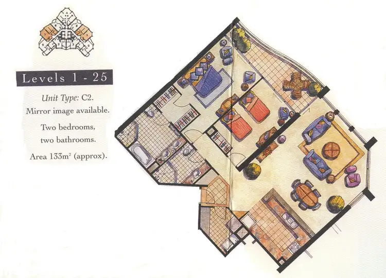 Floorplan of Homely unit listing, 907/3400-3420 Surfers Paradise Boulevard, Surfers Paradise QLD 4217