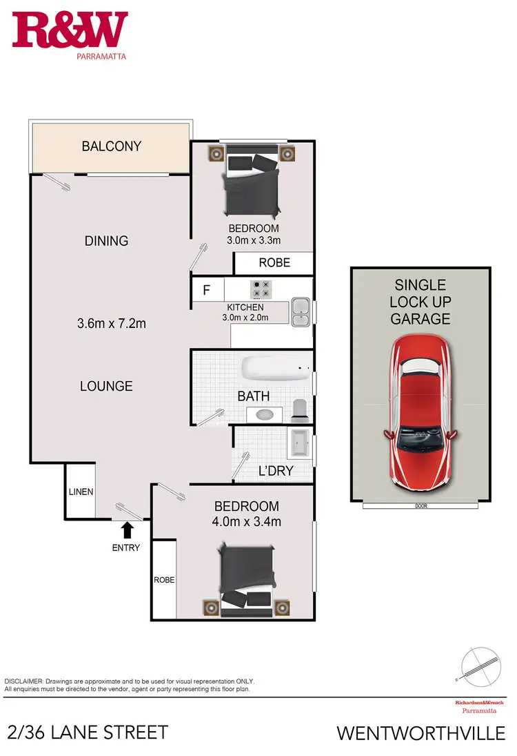 Floorplan of Homely unit listing, 2/36 Lane Street, Wentworthville NSW 2145