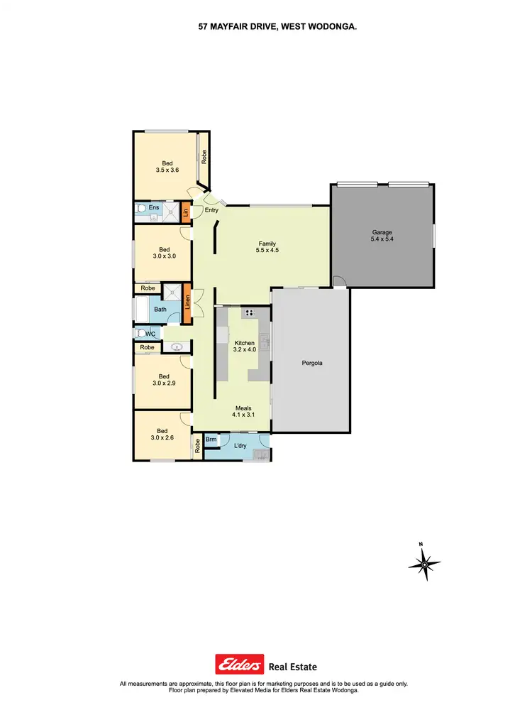 Floorplan of Homely house listing, 57 Mayfair Drive, Wodonga VIC 3690