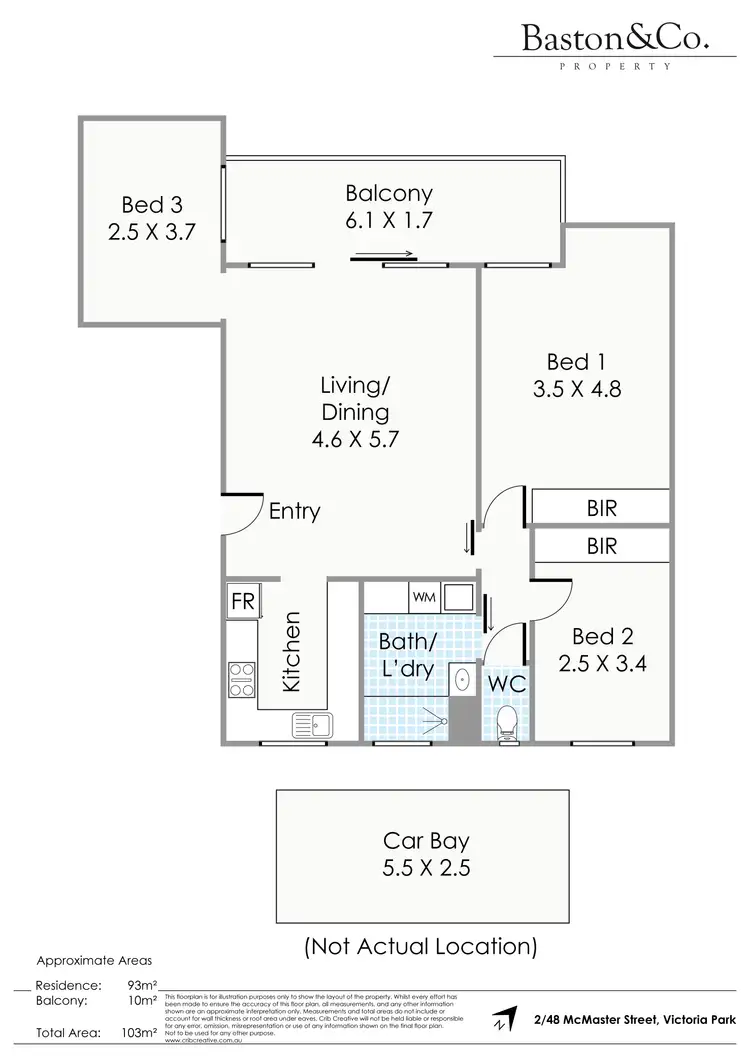 Floorplan of Homely apartment listing, 2/48 McMaster Street, Victoria Park WA 6100