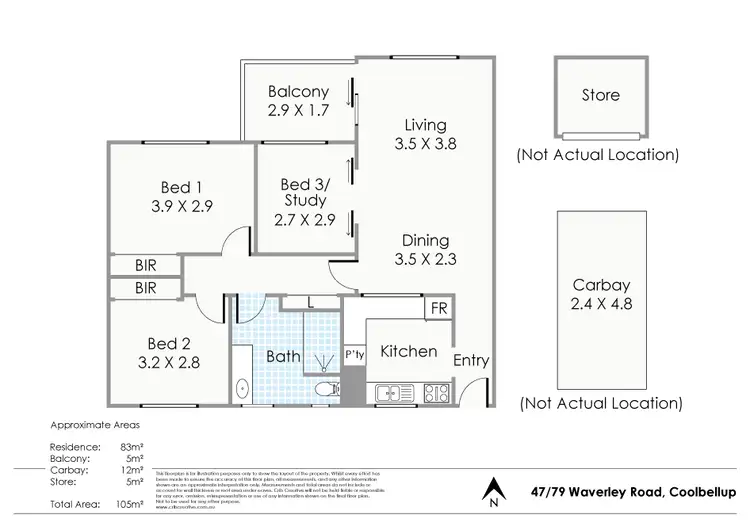 Floorplan of Homely unit listing, 47/79 Waverley Road, Coolbellup WA 6163