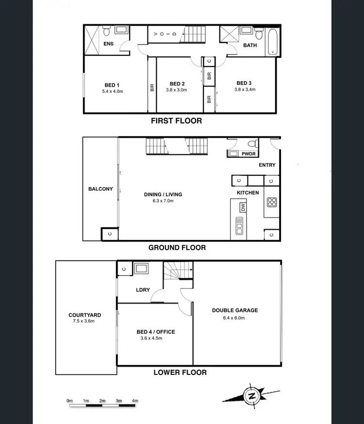 Floorplan of Homely townhouse listing, 3/55-57 Manningtree Road, Hawthorn VIC 3122