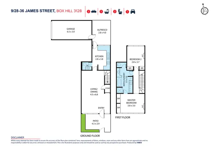 Floorplan of Homely townhouse listing, 9/28-36 James Street, Box Hill VIC 3128
