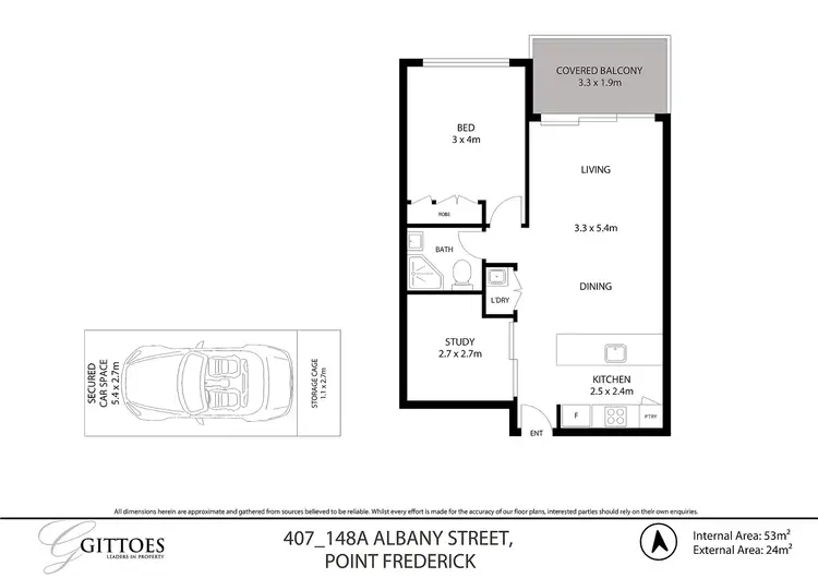Floorplan of Homely unit listing, 407/148A Albany Street, Point Frederick NSW 2250
