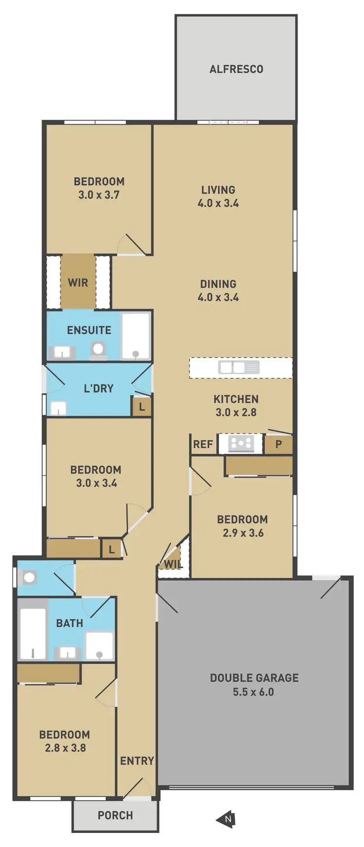 Floorplan of Homely house listing, 38 City Vista Court, Fraser Rise VIC 3336