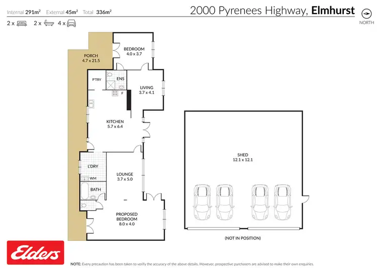 Floorplan of Homely rural property listing, 2000 Pyrenees Highway, Elmhurst VIC 3469