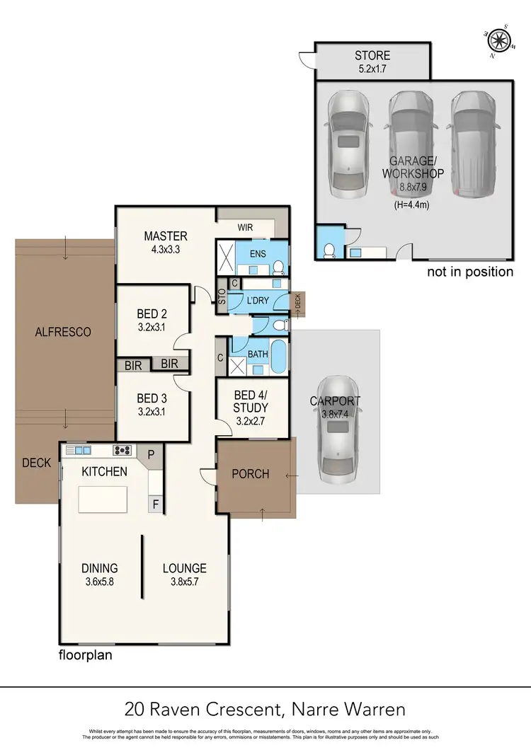 Floorplan of Homely house listing, 20 Raven Crescent, Narre Warren VIC 3805