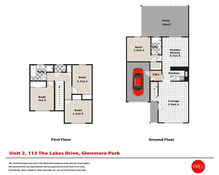 Floorplan of Homely townhouse listing, 2/113 The Lakes Drive, Glenmore Park NSW 2745