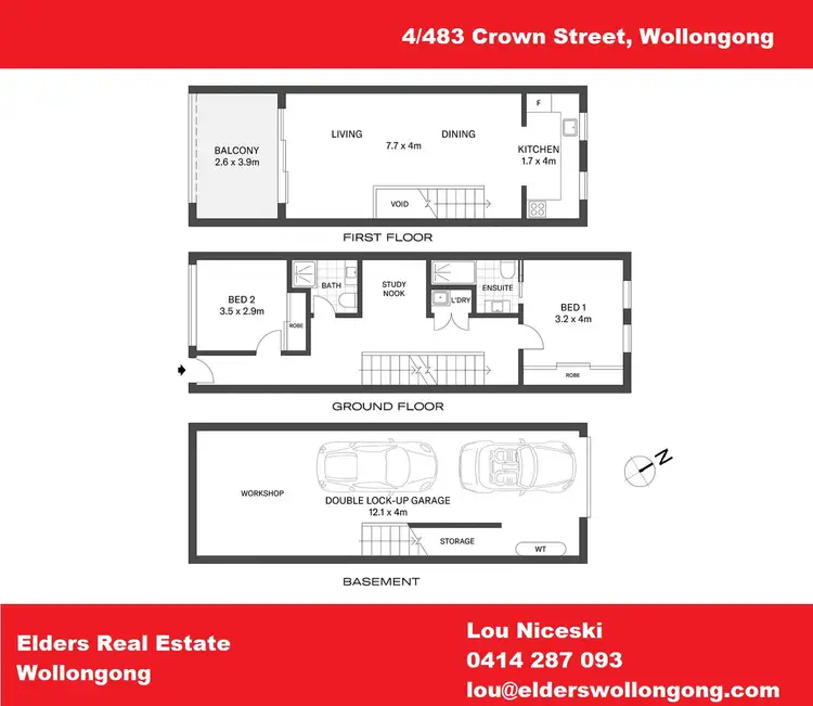 Floorplan of Homely terrace listing, 4/483 Crown Street, Wollongong NSW 2500