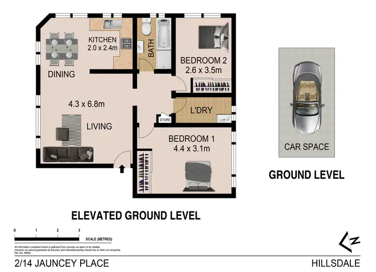 Floorplan of Homely unit listing, 2/14 Jauncey Place, Hillsdale NSW 2036