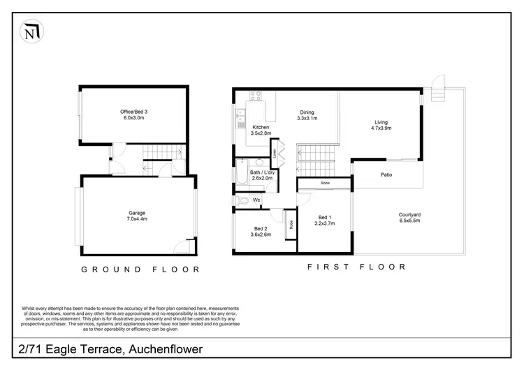 Floorplan of Homely townhouse listing, 2/71 Eagle Tce, Auchenflower QLD 4066