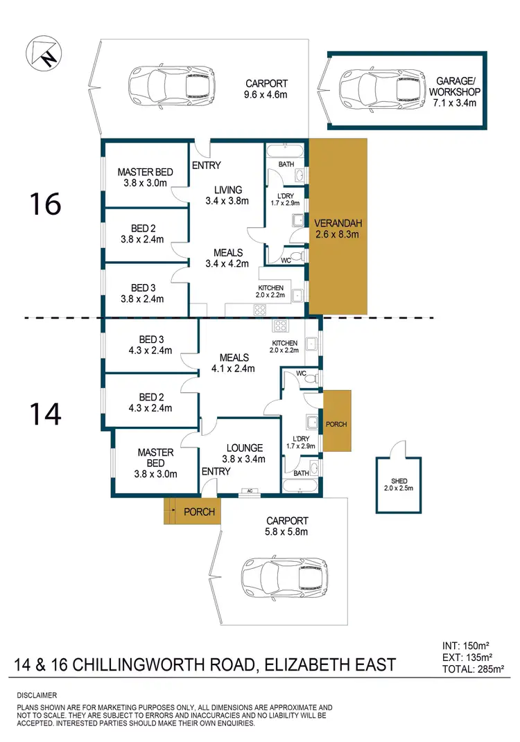 Floorplan of Homely house listing, 14 & 16 Chillingworth Road, Elizabeth East SA 5112
