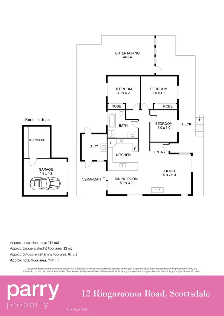 Floorplan of Homely house listing, 12 Ringarooma Road, Scottsdale TAS 7260