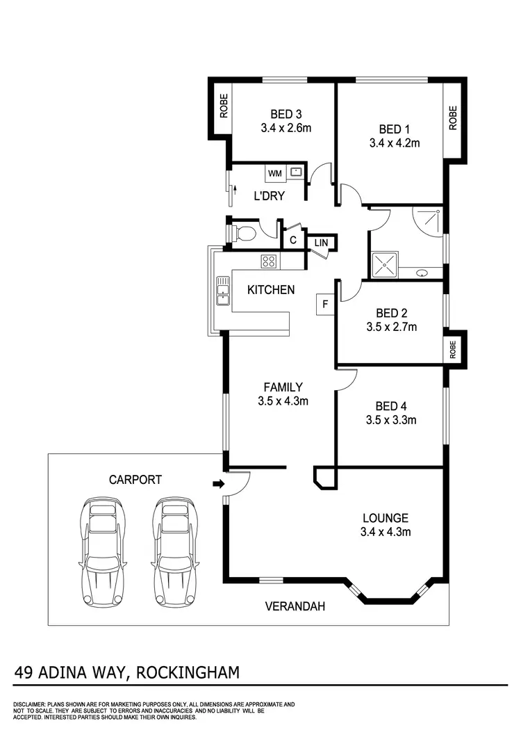 Floorplan of Homely house listing, 49 Adina Way, Rockingham WA 6168