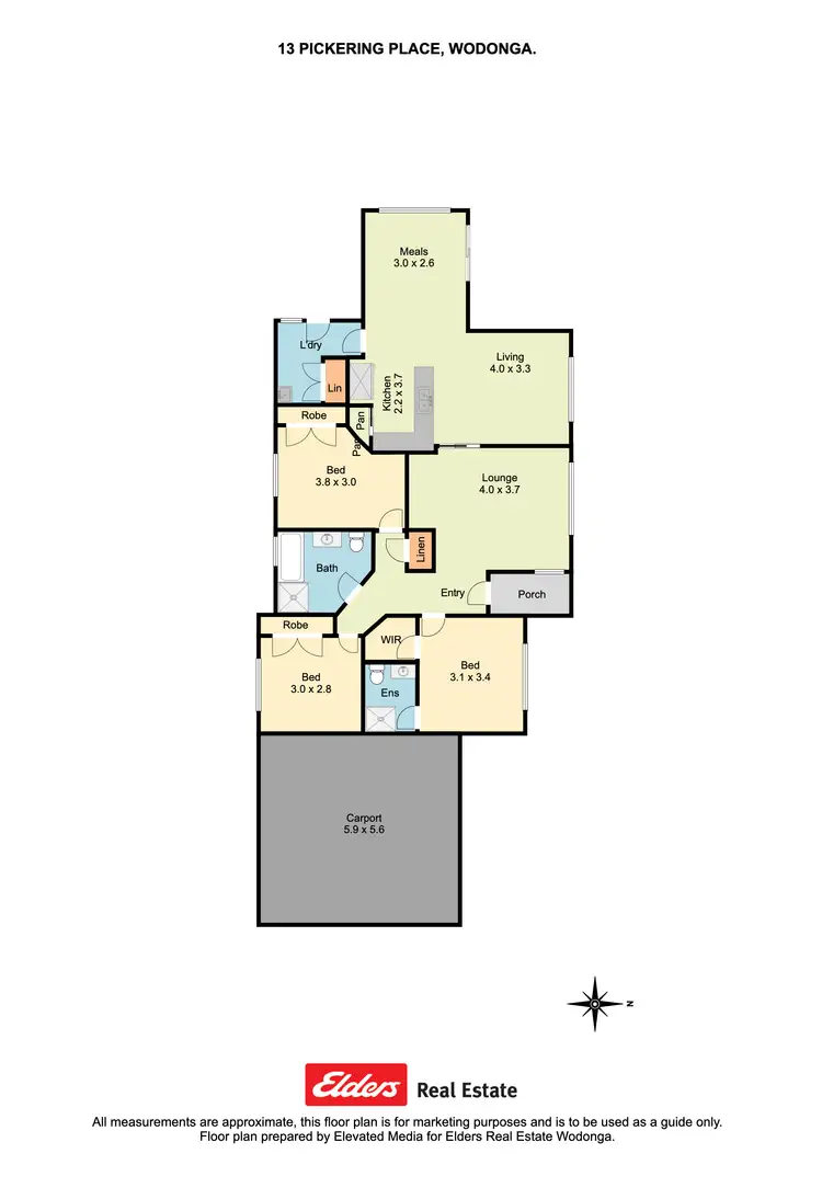 Floorplan of Homely house listing, 13 Pickering Place, Wodonga VIC 3690