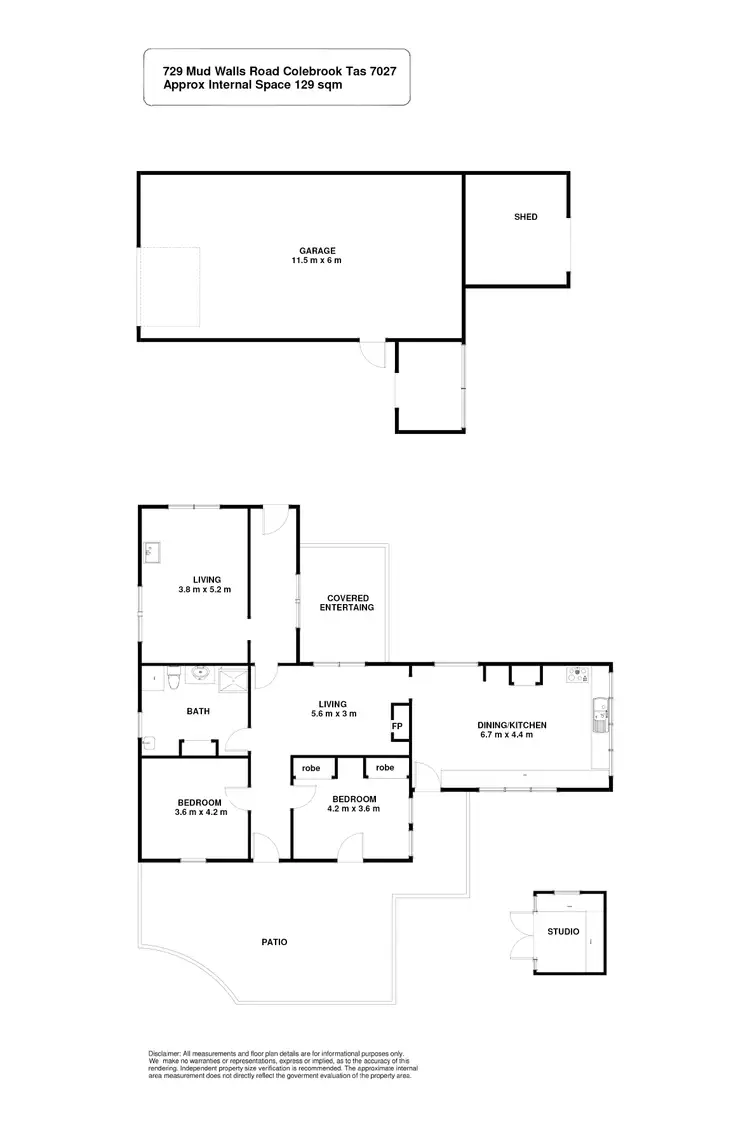 Floorplan of Homely house listing, 729 Mud Walls Road, Colebrook TAS 7027