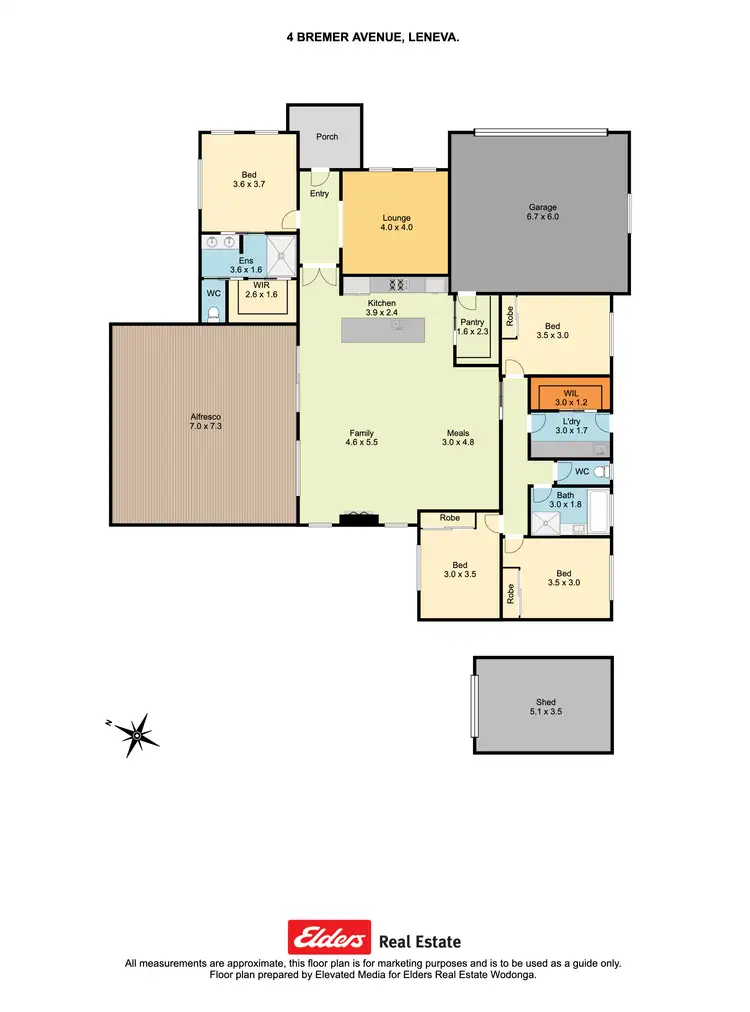 Floorplan of Homely house listing, 4 Bremer Avenue, Wodonga VIC 3690