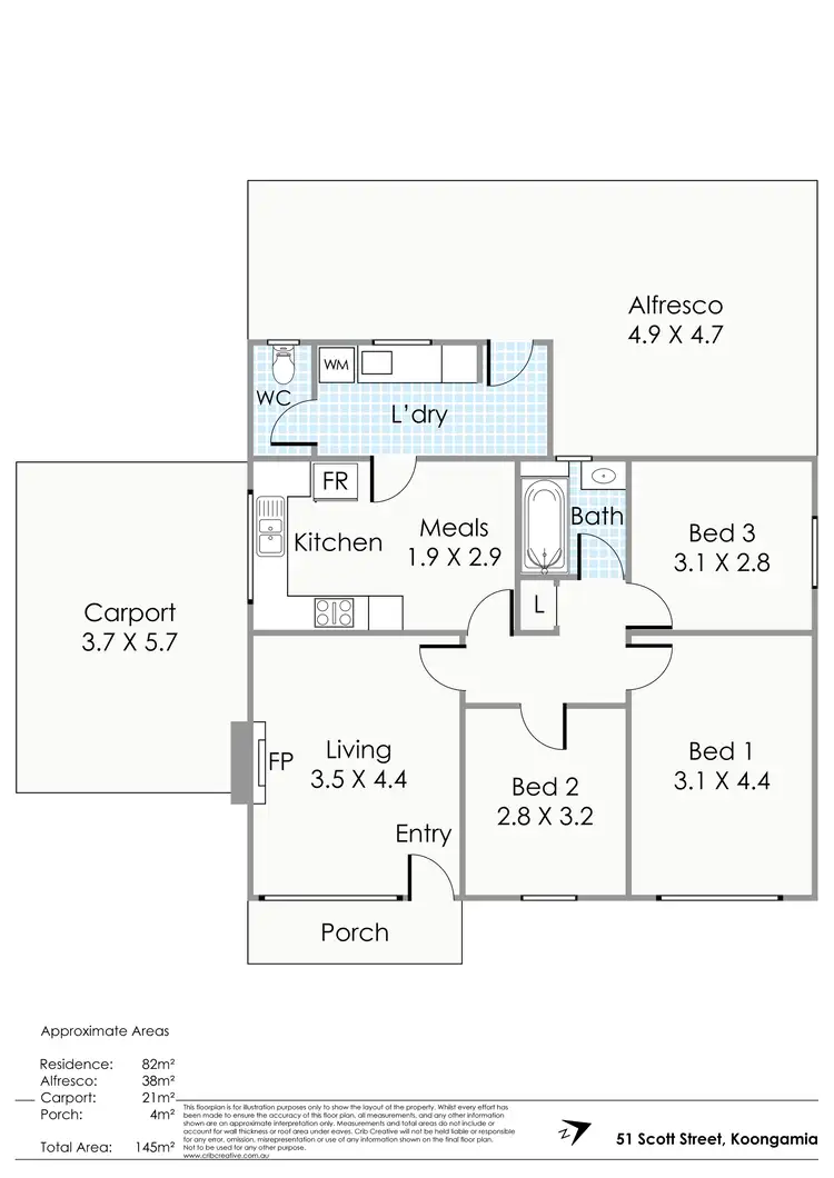 Floorplan of Homely house listing, 51 Scott Street, Koongamia WA 6056