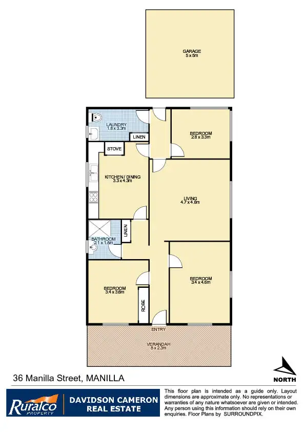Floorplan of Homely house listing, 36 Manilla Street, Manilla NSW 2346
