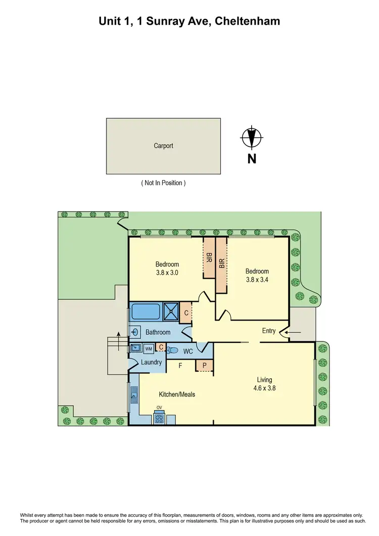Floorplan of Homely unit listing, 1/1 Sunray Avenue, Cheltenham VIC 3192