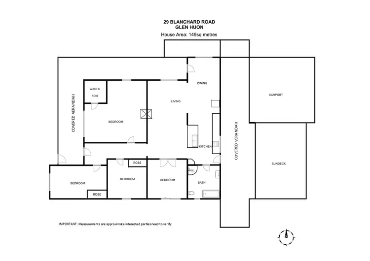 Floorplan of Homely house listing, 29 Blanchard Road, Glen Huon TAS 7109
