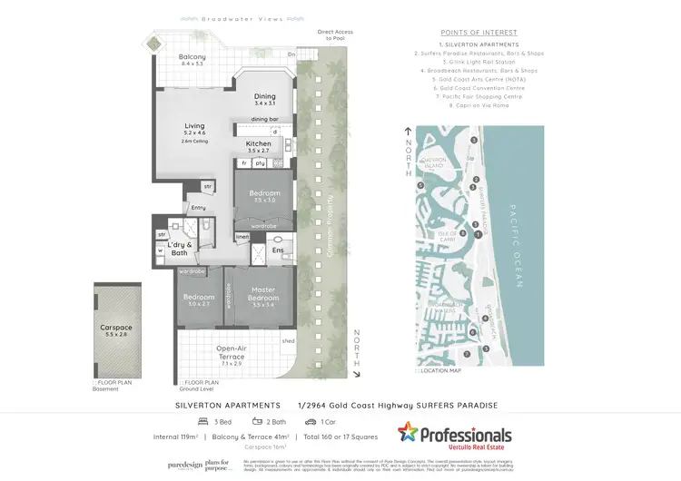 Floorplan of Homely unit listing, 1/2964 Gold Coast Highway, Surfers Paradise QLD 4217