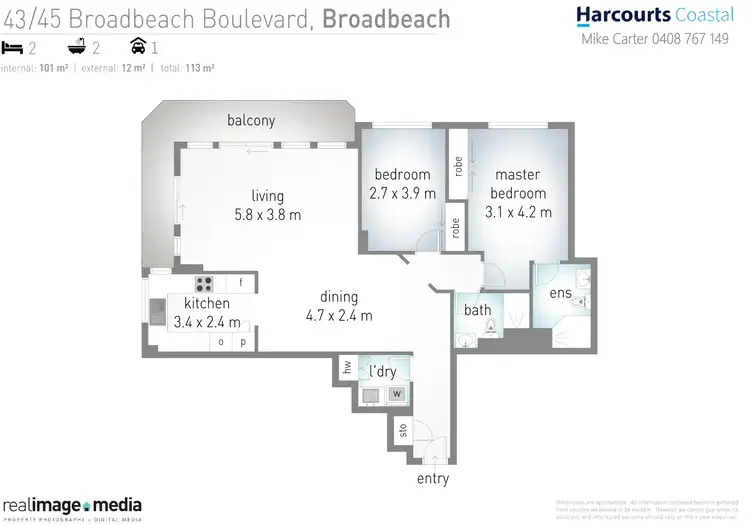 Floorplan of Homely apartment listing, 43/39-45 Broadbeach Boulevard, Broadbeach QLD 4218