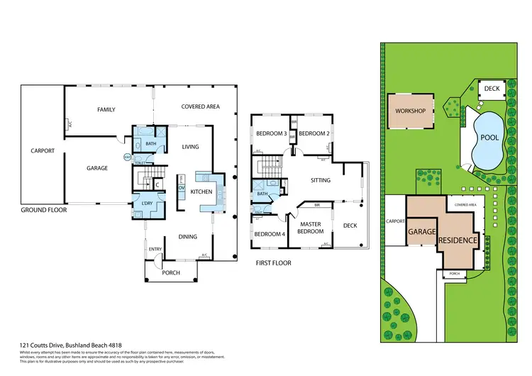 Floorplan of Homely house listing, 121 Coutts Drive, Bushland Beach QLD 4818