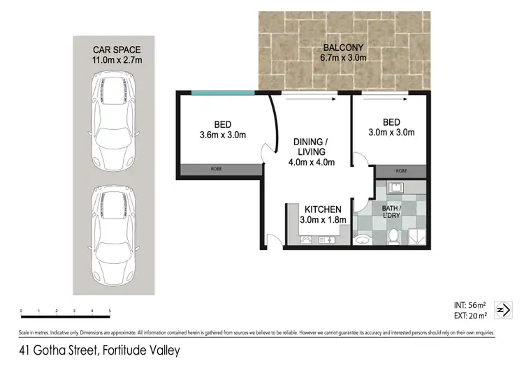 Floorplan of Homely apartment listing, C64/41 Gotha Street, Fortitude Valley QLD 4006