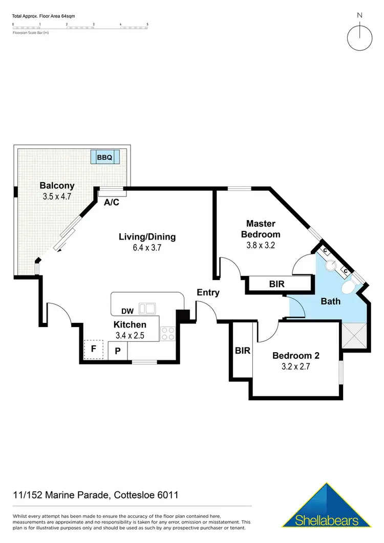 Floorplan of Homely apartment listing, 11/152 Marine Parade, Cottesloe WA 6011