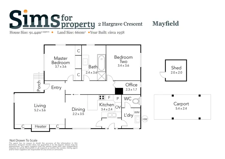 Floorplan of Homely house listing, 2 Hargrave Crescent, Mayfield TAS 7248