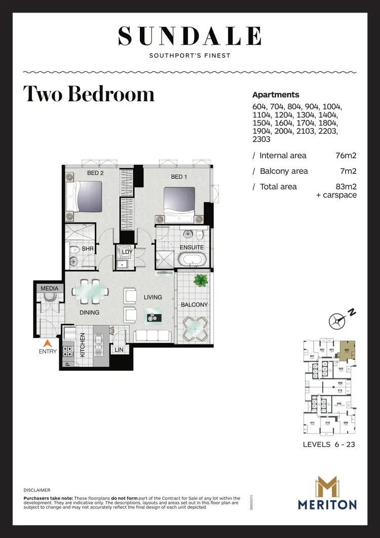 Floorplan of Homely apartment listing, 2103/2 Como Crescent, Southport QLD 4215