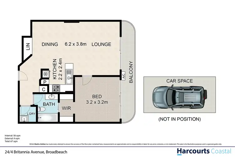 Floorplan of Homely apartment listing, 24/4-6 Britannia Avenue, Broadbeach QLD 4218