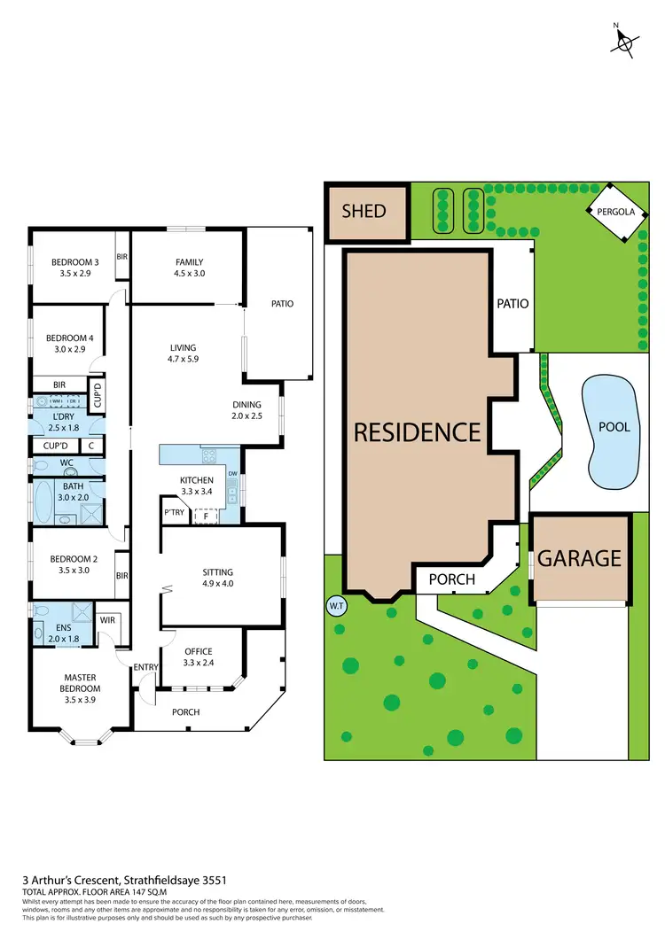 Floorplan of Homely house listing, 3 Arthurs Crescent, Strathfieldsaye VIC 3551