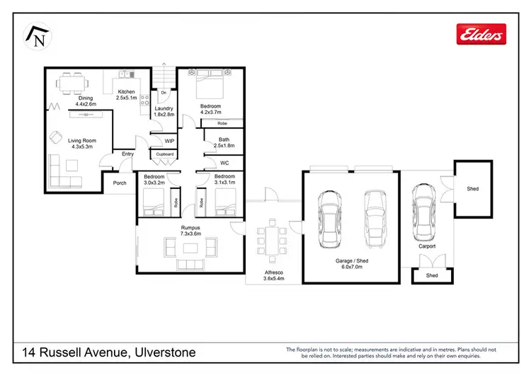Floorplan of Homely house listing, 14 Russell Avenue, Ulverstone TAS 7315