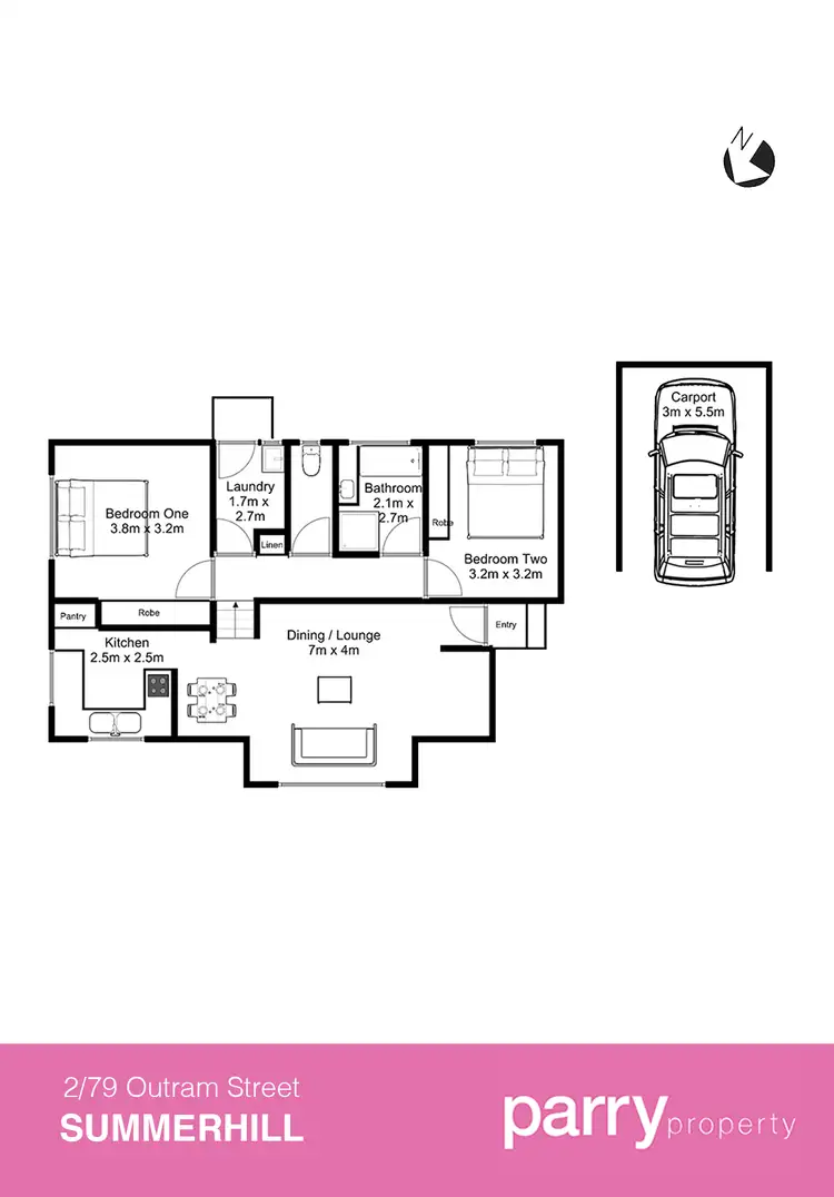 Floorplan of Homely house listing, 2/79 Outram Street, Summerhill TAS 7250
