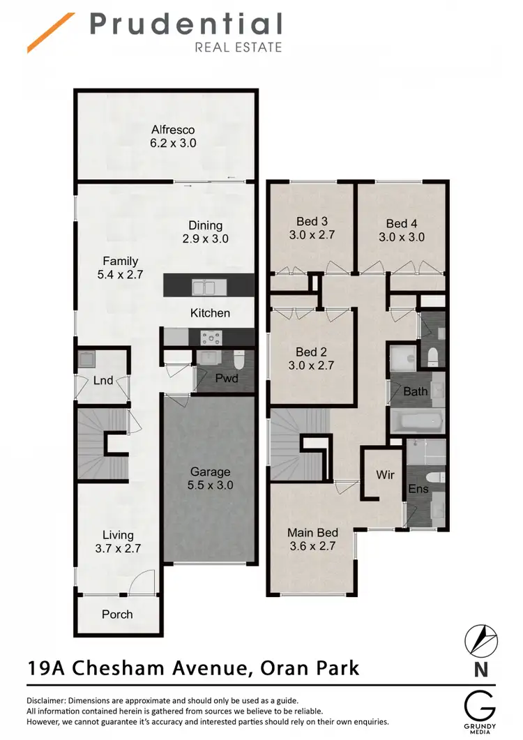 Floorplan of Homely semi-detached listing, 19A Chesham Avenue, Oran Park NSW 2570