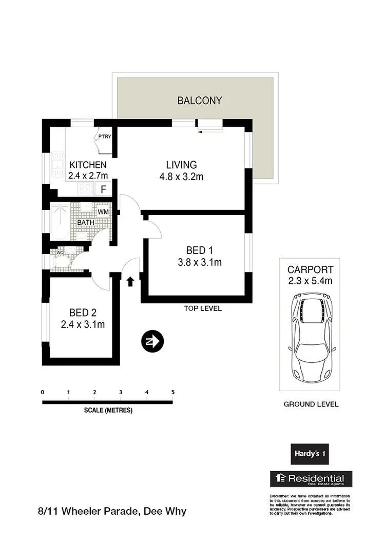 Floorplan of Homely unit listing, 8/11 Wheeler Parade, Dee Why NSW 2099