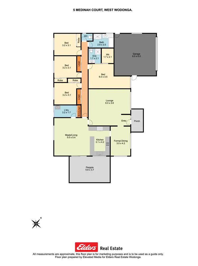 Floorplan of Homely house listing, 5 Medinah Court, Wodonga VIC 3690