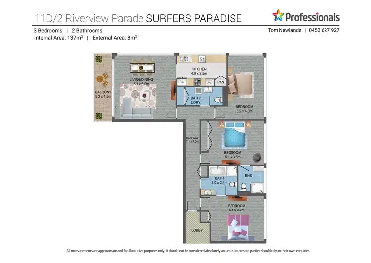 Floorplan of Homely unit listing, 11D/2 Riverview Parade, Surfers Paradise QLD 4217