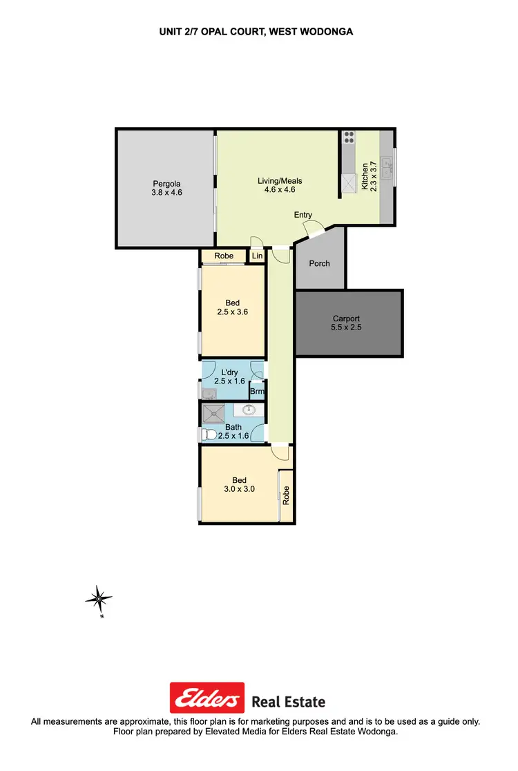 Floorplan of Homely unit listing, 2/7 Opal Court, Wodonga VIC 3690