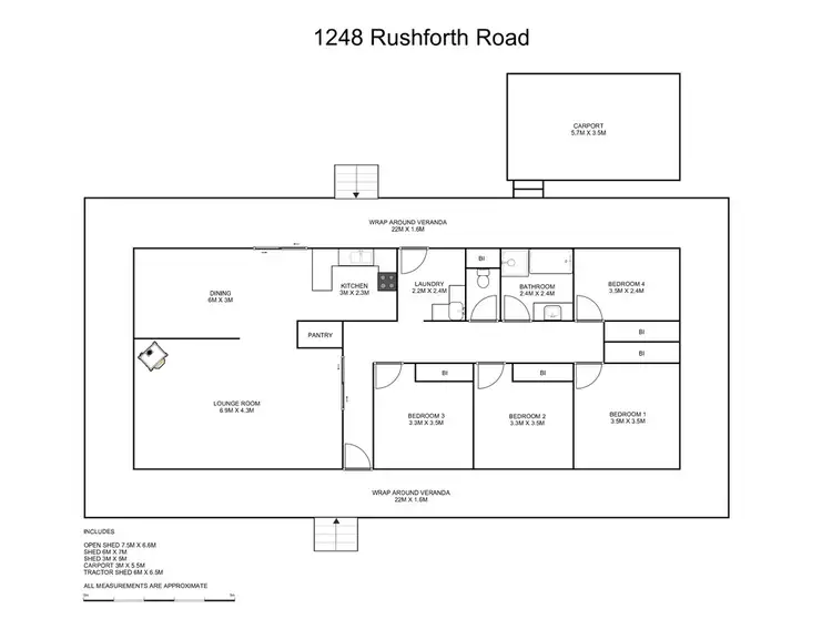 Floorplan of Homely rural property listing, 1248 Rushforth Road, Elland NSW 2460